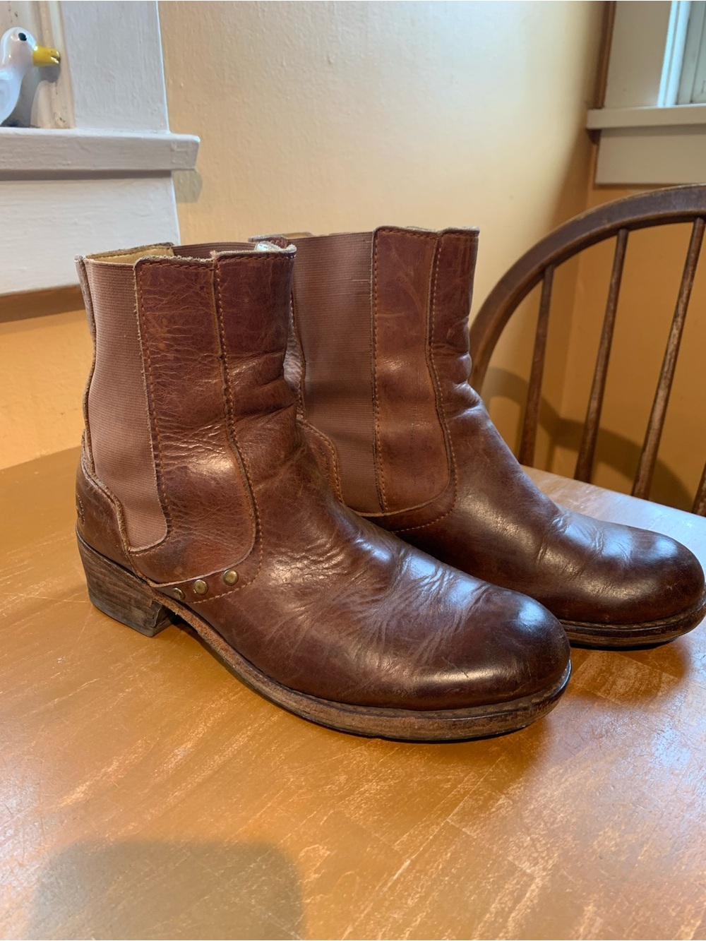 Doc Martens wooden heeled leather boots eu 41 us 9 11980